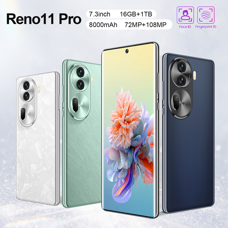 Cross-Border Mobile Phone Reno11 Pro Perforated 7.3inch Large Screen Android Export Domestic Export Hot-Selling Smartphone