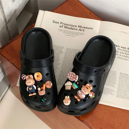 Labubu shoe flower hole shoe accessories DIY cartoon bubble Mart series LABUBU compatible cross shoe clips