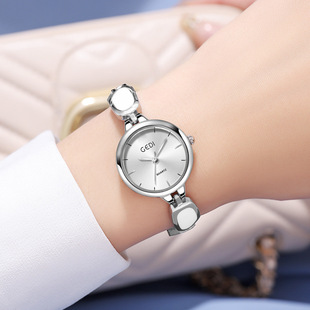 歌迪 Fashionable light luxury disc temperament steel band watch for women sun pattern simple casual commuting quartz watch for women