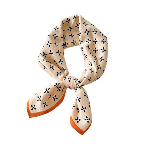 63cm cotton and linen small square scarf for women, spring, autumn and summer neck gaiter, fashionable and versatile decorative scarf for all seasons.