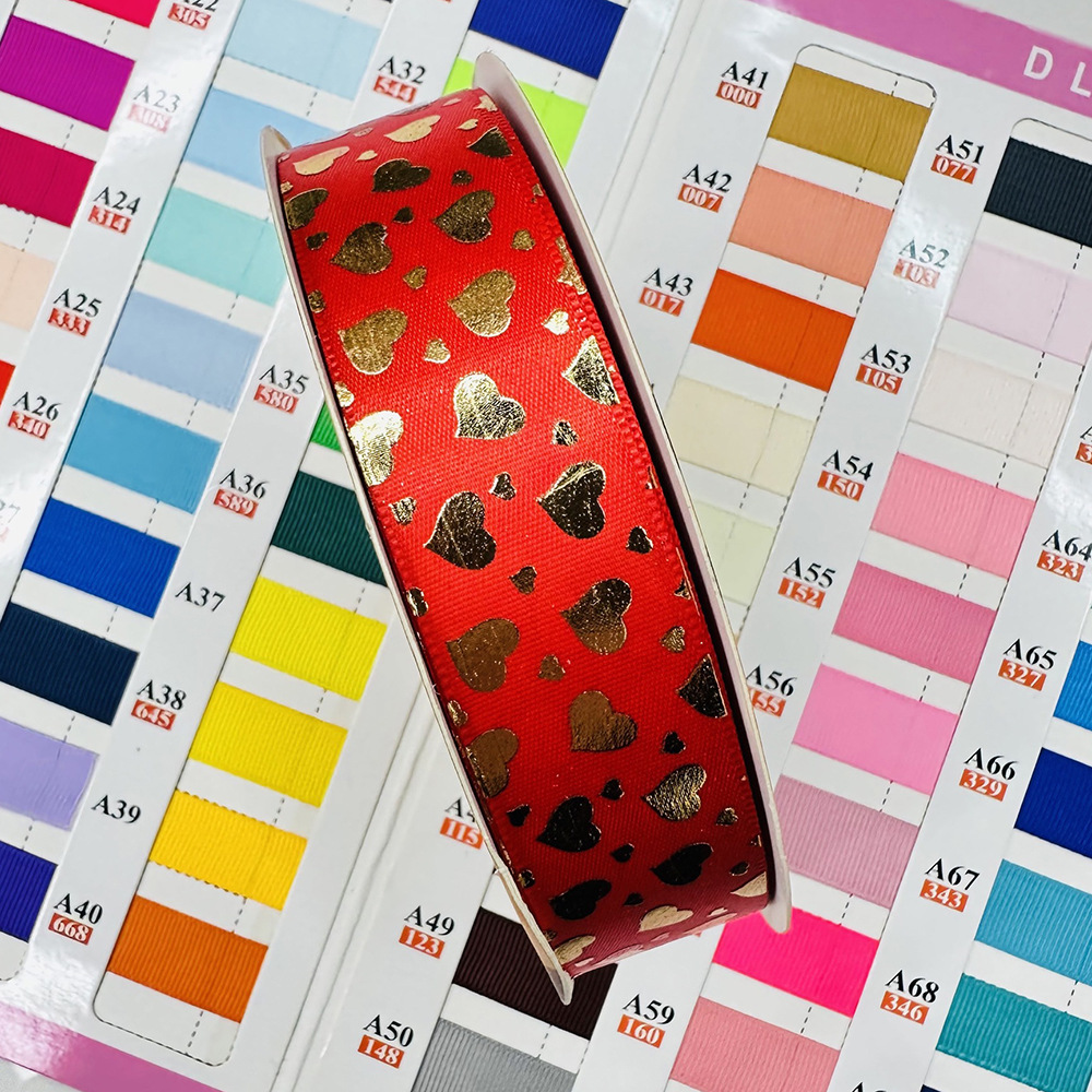 Fábrica de 2.5CM amor estampado cinta de regalo de día de San Valentín envasado de flores decoración de regalo de boda