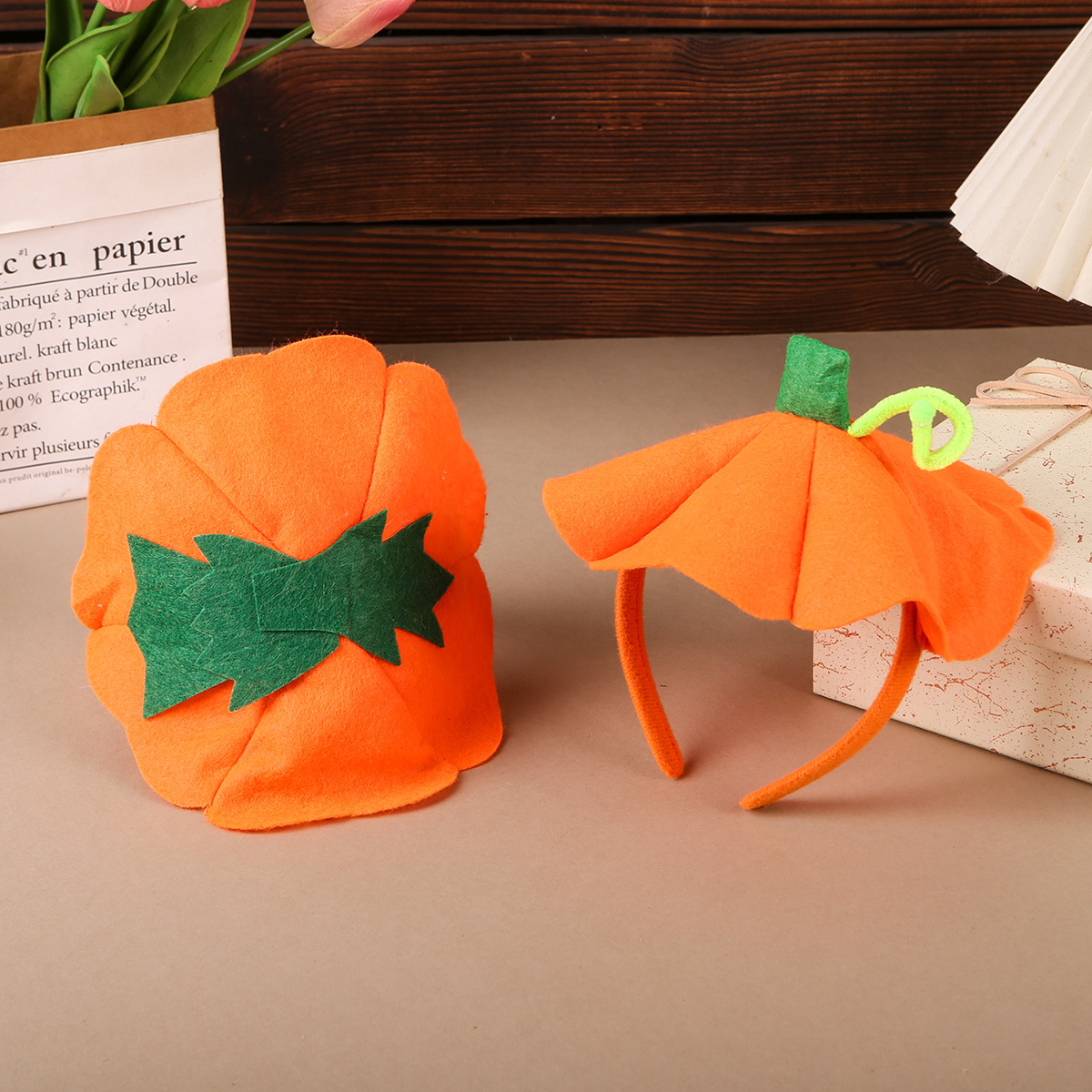 Amazon Cross-border Halloween gran sombrero de calabaza accesorios para el cabello tocado niños dibujos animados lindo diadema traje de fiesta de vacaciones