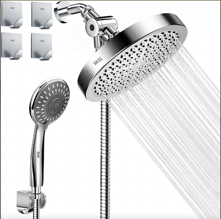 Cross-border exclusive shower set, 6-8 inch pressurized ABS shower top spray, 3-function handheld shower head undefined