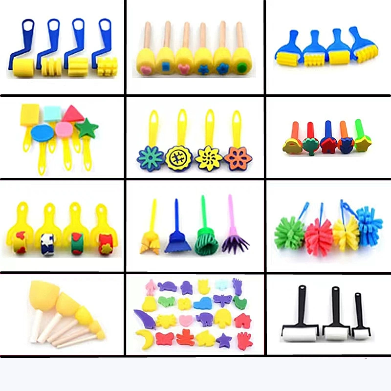 Детская губка для рисования игрушка Грибная палочка штамп Губка Кисть ролик и другая Губка Кисть Инструменты для растирания граффити