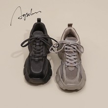奥古狮登厚底老爹鞋女2025年秋季新款显脚小休闲粗跟运动鞋跑步鞋