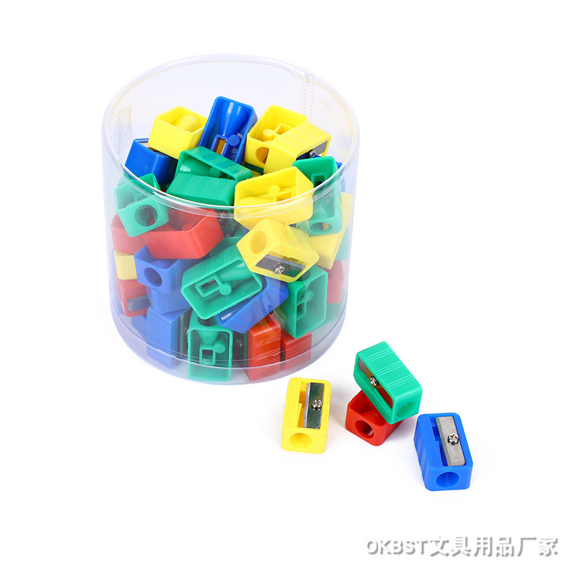 Sacapuntas de lápiz de plástico de color caramelo sacapuntas Sacapuntas de lápiz forma creativa de dibujos animados estudiante de papelería de aprendizaje