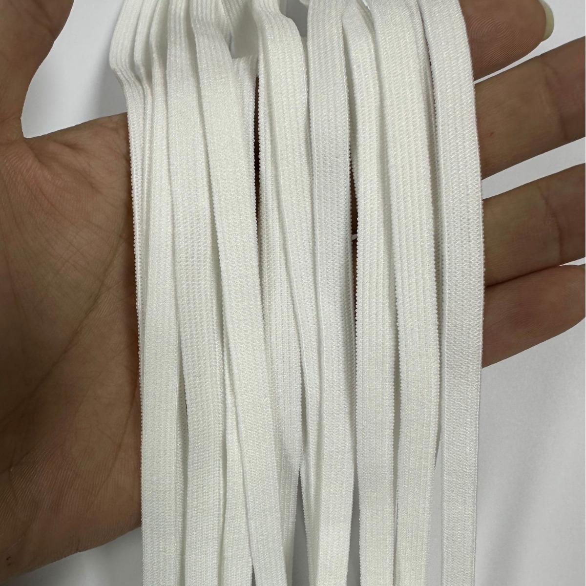 白色高弹扁耳带针织松紧带眼罩弹力耳带口罩耳根橡筋氨纶口罩扁带