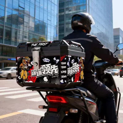 Tail Box Large Capacity Rear | Motorcycle trunk - 48s-far-ahead-standard-configuration-base-plate-screws