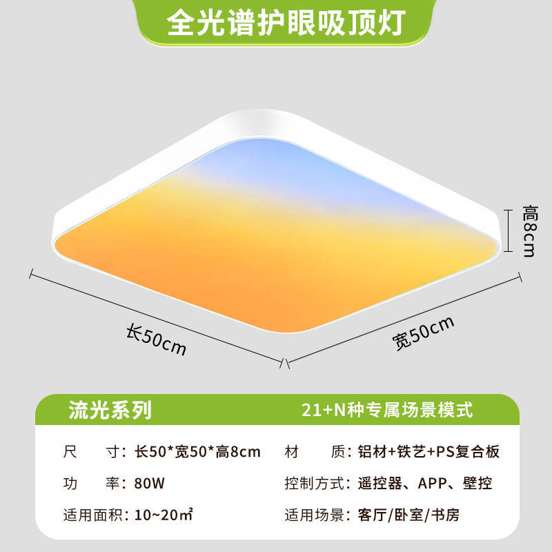 2025 nuevo espectro completo de color pálido multicolor LED cielo sala de estar lámpara de techo dormitorio cielo claro lámpara de luz Zhongshan