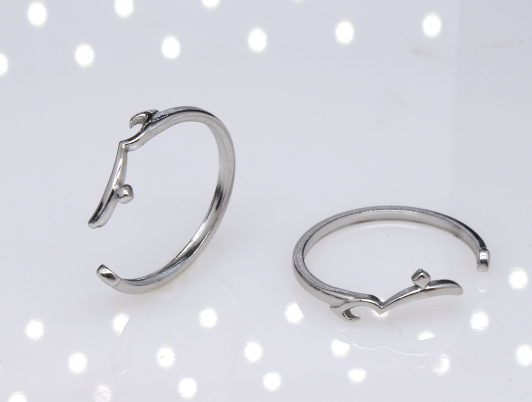 Geometric, Eye, Solid Color Pattern Unisex Gender Retro Geometric Eye Solid Color Titanium Steel Plating Rings 1 Piece