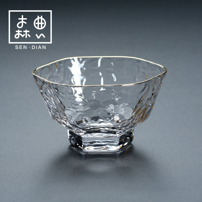 Patrón de martillo taza de té traje pequeña taza de té Copa maestra Vidrio japonés juego de té de Kung Fu resistente al calor Té sola taza