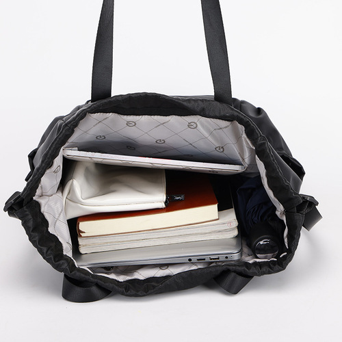 Double-shoulder bag with drawstring pockets, simple and versatile backpack, lightweight for sports, outdoor travel, storage bag, suitable for women, foreign trade.