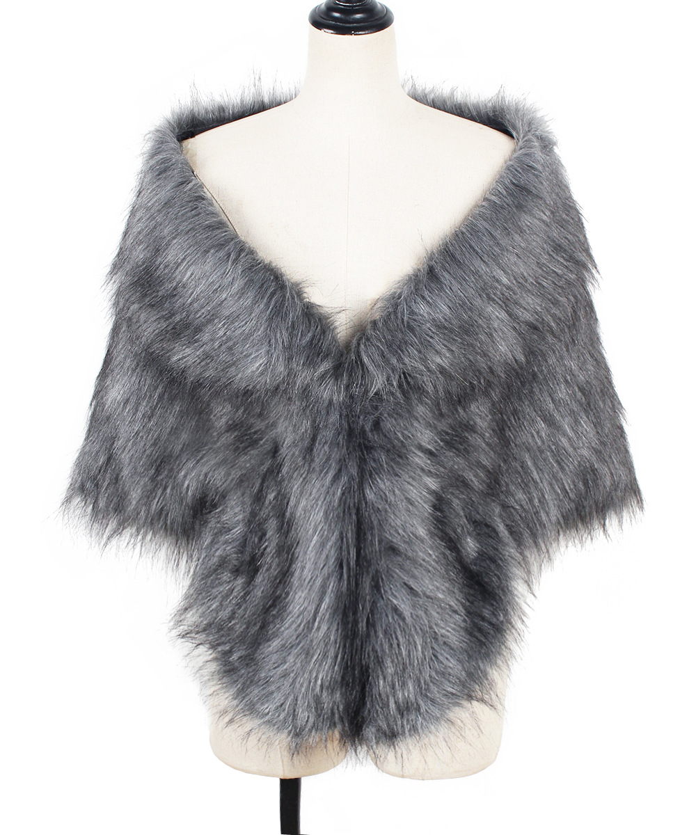 Women's Simple Style Solid Color Imitation Fur Spandex Acrylic Contrast Binding Shawl display picture 27