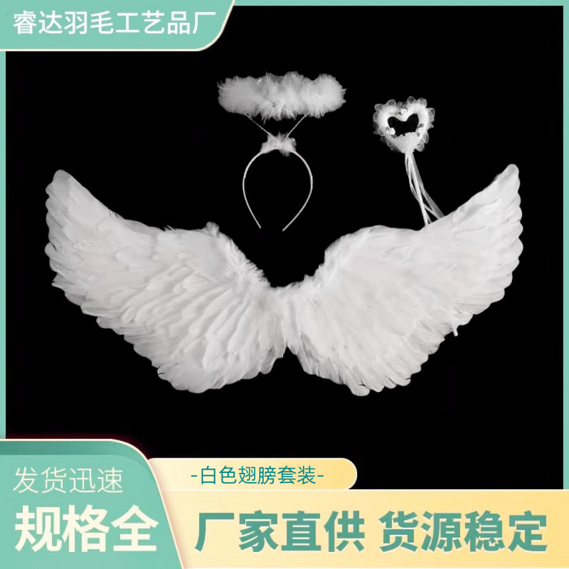 Factory Direct Supply Children Adult Angel Feather Wings Props Stage Six One Halloween Wings Props Batch