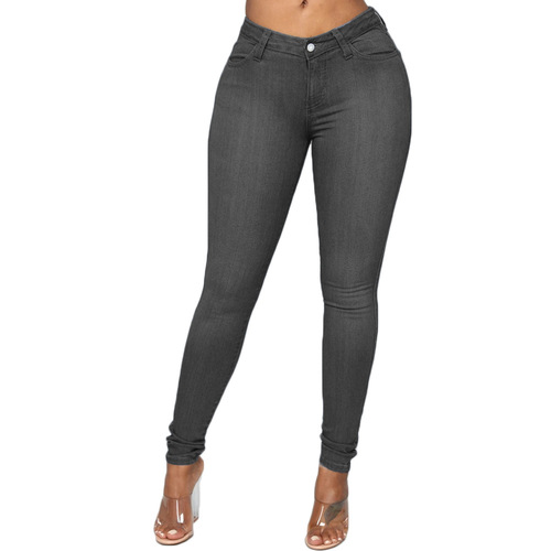 American and European Style Women's Stretchy High-Waisted Skinny Jeans JN01
