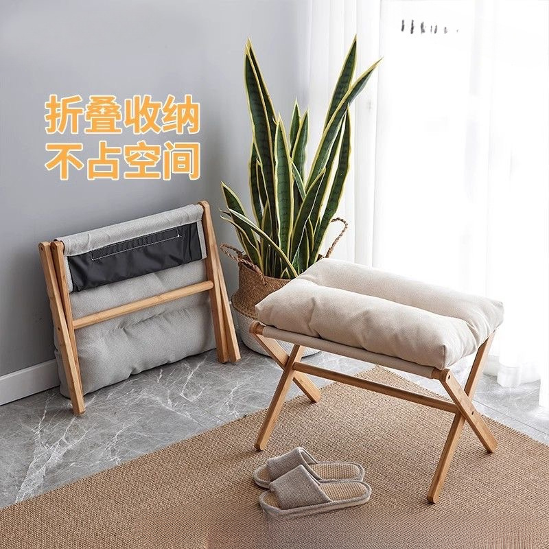 Almacenamiento de madera sólida pie de almuerzo taburete de cambio de zapatos de oficina almohadilla de pie sala de estar plegable taburete bajo sofá Maza almohadilla de pie