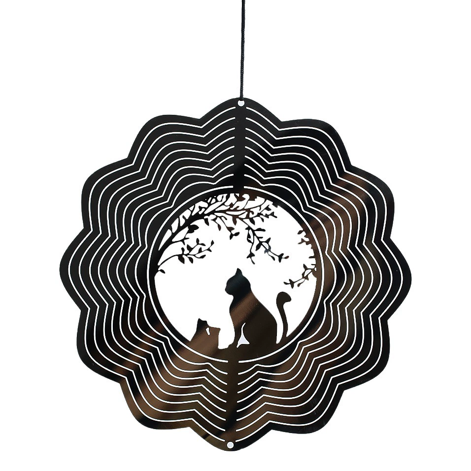 Трансграничный 3D изогнутый край трехмерный вращающийся Колокольчик из нержавеющей стали кулон домашний сад подвесное украшение Птица Вибратор