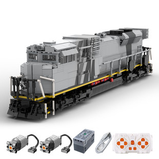 Building Blocks Cross-Border Moc-142194 Sd70Acs Etihad Rail Train Model 2086 Particles
