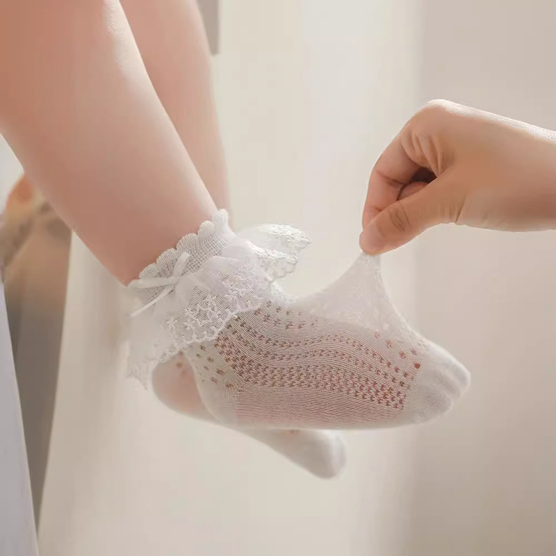 Baby socks spring and summer thin lace girls' shallow-mouth boat socks combed cotton mesh breathable boneless children's socks Baby socks spring and summer thin lace girls' shallow-mouth boat socks combed cotton mesh breathable boneless children's socks