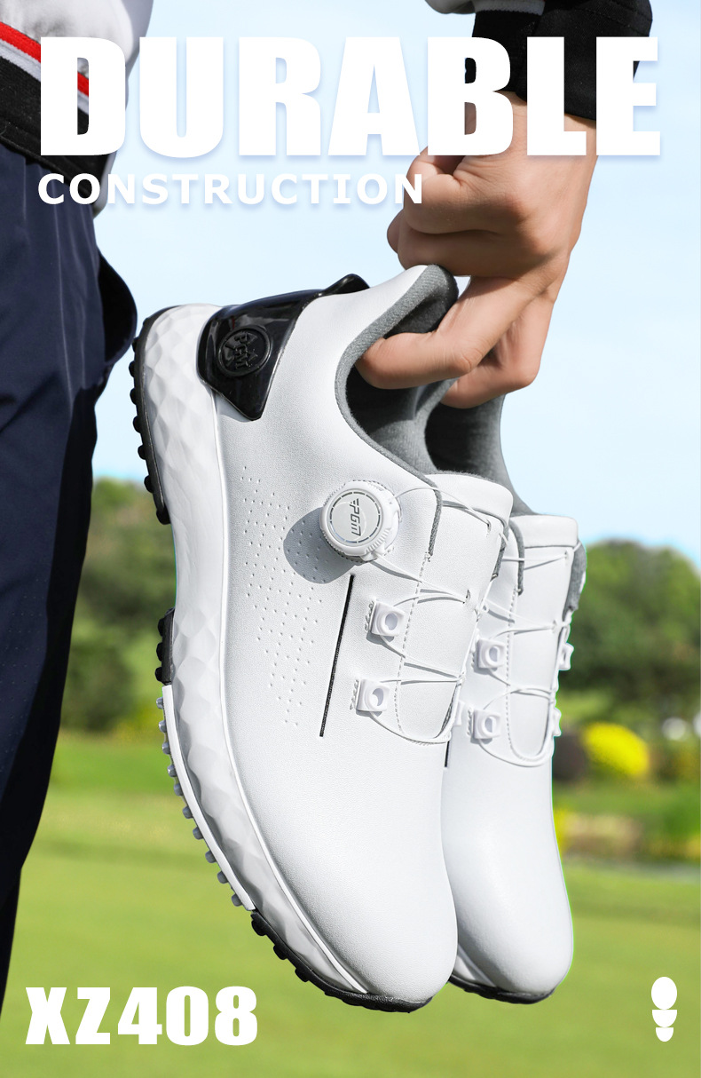 Giày golf nam PGM chống thấm nước, núm xoay tiện lợi, đế giảm xóc — XZ408 trắng đen [đế giữa giảm xóc/chống trượt bên/chống thấm nước] XZ408 chi tiết 10