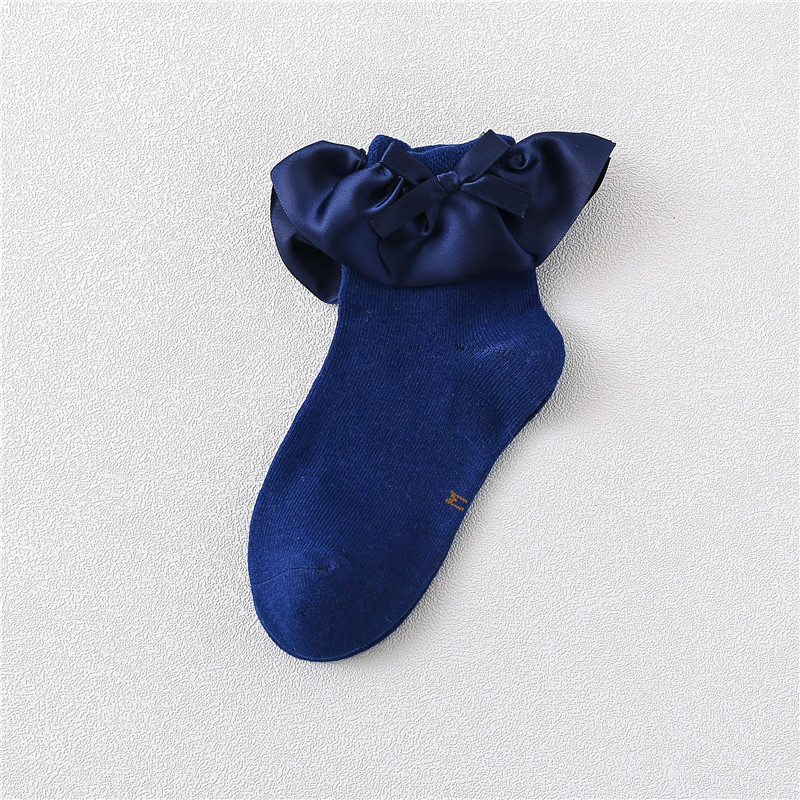 Primavera y otoño campus satén encaje cálido 2-12 años de edad color sólido inalámbrico cabeza chica princesa baile Calcetines niños calcetines de encaje