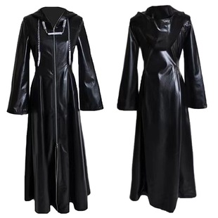 Kingdom Hearts Series (Kingdom Hearts) Thirteen Organ Robe Cos Clothing Black Leather Jacket Cos