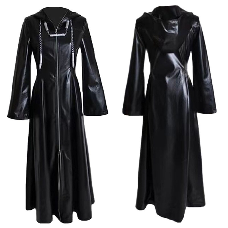 Kingdom Hearts Series (Kingdom Hearts) Thirteen Organ Robe Cos Clothing Black Leather Jacket Cos Kingdom Hearts Series (Kingdom Hearts) Thirteen Organ Robe Cos Clothing Black Leather Jacket Cos