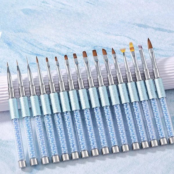 Cross-Border Rhinestone Nail Art Brush Set, Complete Set of Nail Brushes for French Manicure, Phototherapy Pens, Painting Pens, Line Drawing Pens, and Sweep Brushes