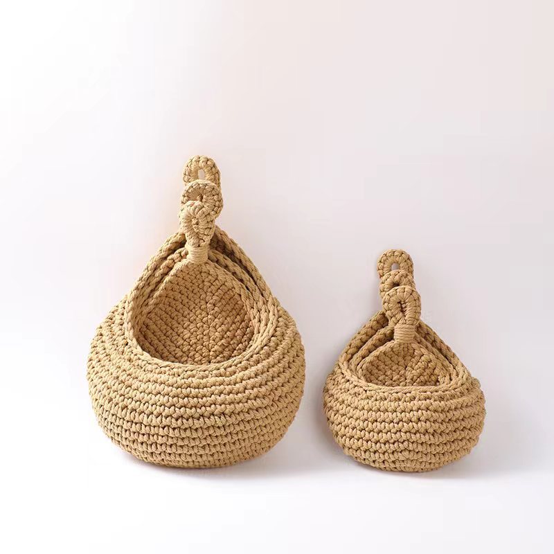 Vacation Solid Color Cotton Rope Storage Basket 1 Piece display picture 1