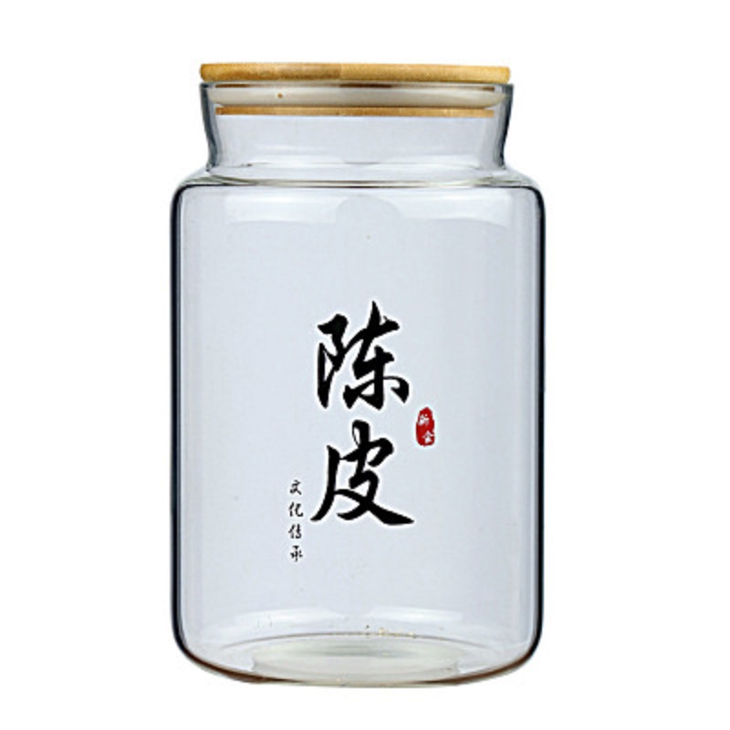 Fábrica al por mayor tarro de vidrio tarro de cáscara de mandarina pequeño verde naranja tarro de té grande tarro de almacenamiento tarro de vegetales en escabeche granos de almacenamiento