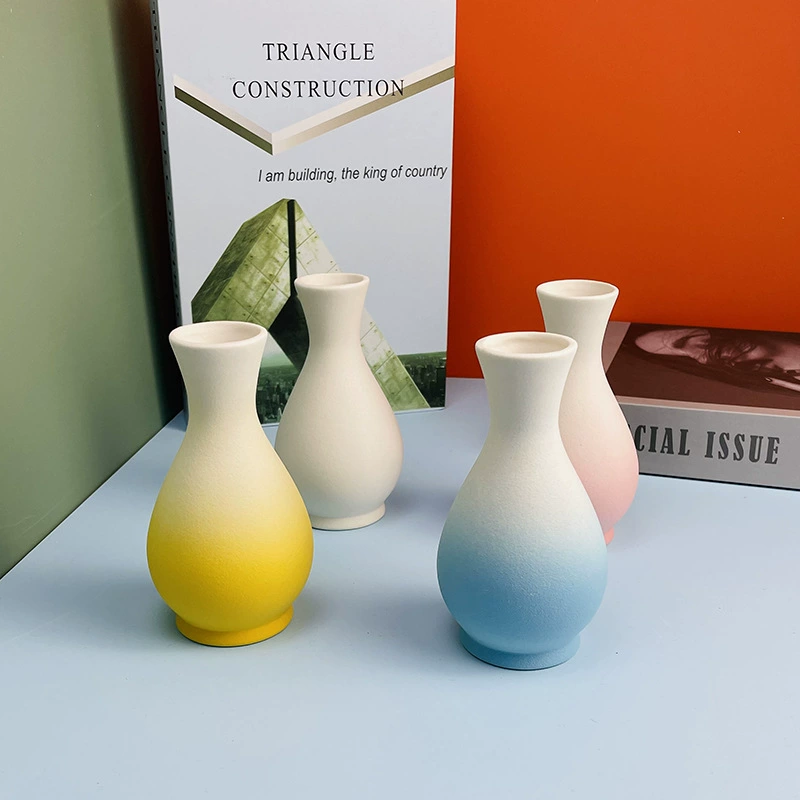 Простая Керамическая маленькая Ваза Цветочная композиция чистая бутылка украшение шкафа белый китайский стиль ins высокий держатель для цветов Гидропоника