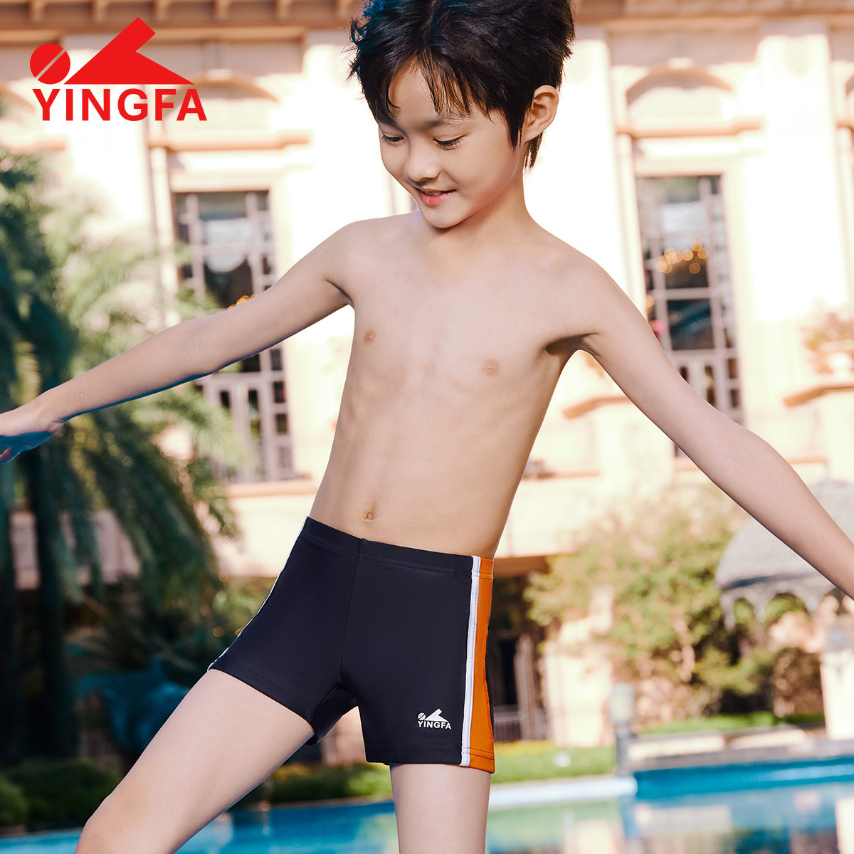 Yingfa children's swimming trunks boxer swimming trunks boys big children's 2024 new juvenile quick-drying swimming trunks 24S653