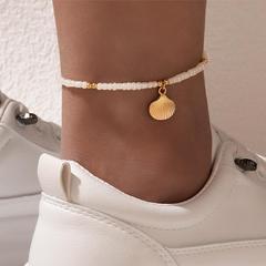 Cross-border AliExpress: Bohemian Beach Resort-Style Rice Bead Strand with Zhuhai Shell & Scallop Foot Anklet—Factory Wholesale