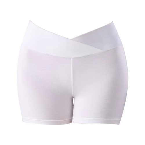 Plus size fat mm 200 pounds anti-exposure leggings low-waisted pregnancy shorts maternity safety pants for women