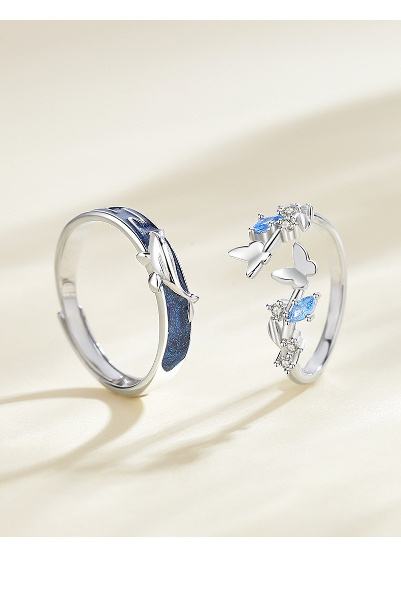 Bagues de couple ouvertes papillon tendance mode et style_voghion.com