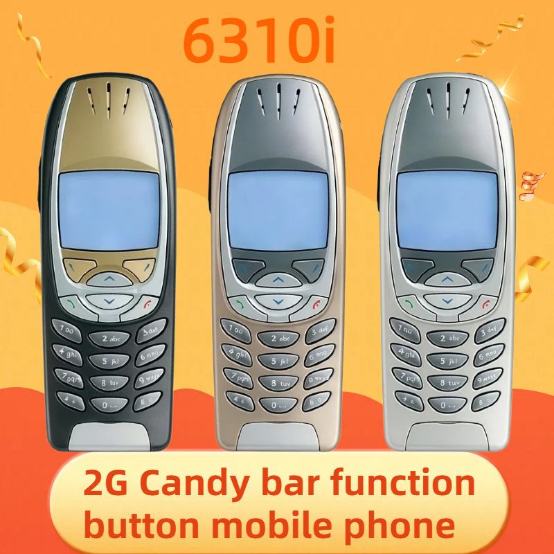 6310I 2g Gsm Feature Phone with Classic Keypad for Seniors, Single Sim Cross-Border Foreign Trade Mobile Phone