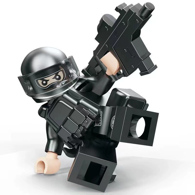 Minifigure blind bag (Lego compatible), traffic police & SWAT collectible, single figure or mini‑set