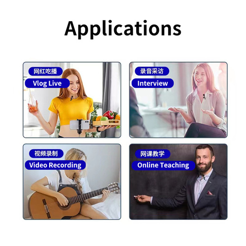 Wireless Lavalier Microphone, Dual-Purpose Outdoor Phone Livestream Microphone with Bluetooth Recording, Reception, Noise Reduction, Mini Microphone