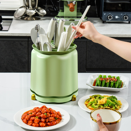Yiqiong multifunctional knife rack drain chopstick cage chopstick box spoon tableware storage tube kitchen rotating knife holder