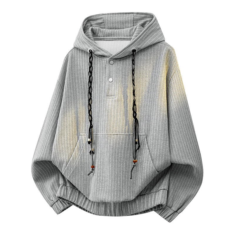 Men's casual fashion hooded sweatshirt, simple solid color, loose fit, slimming jacket, trendy and versatile, available for wholesale Men's casual fashion hooded sweatshirt, simple solid color, loose fit, slimming jacket, trendy and versatile, available for wholesale