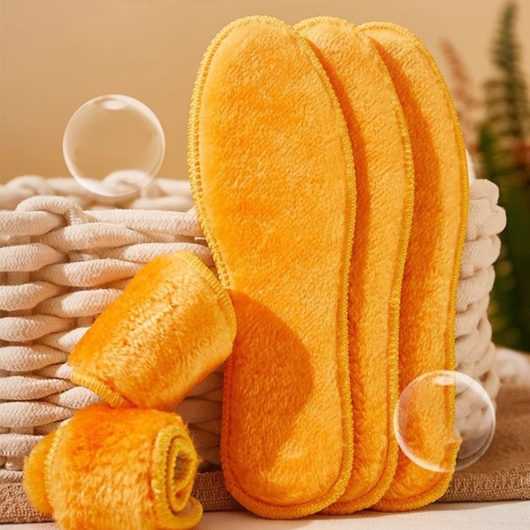 黄金绒棉鞋垫加厚加绒透气吸汗防臭羊羔绒冬季款抗寒羊毛保暖鞋垫