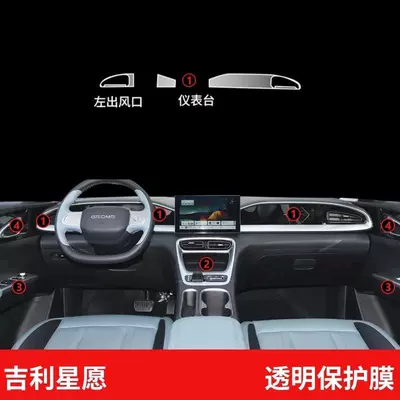 25 Geely Star Wish Interior Protective Films Navigation Gear Center Console Film Screen Car Decoration Supplies-Tpu (Car interior film) - 25-star-wishes-center-console-film