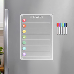 Cross-border new stereoscopic magnetic suction board transparent acrylic memo board erasable office classroom fridge magnet plan