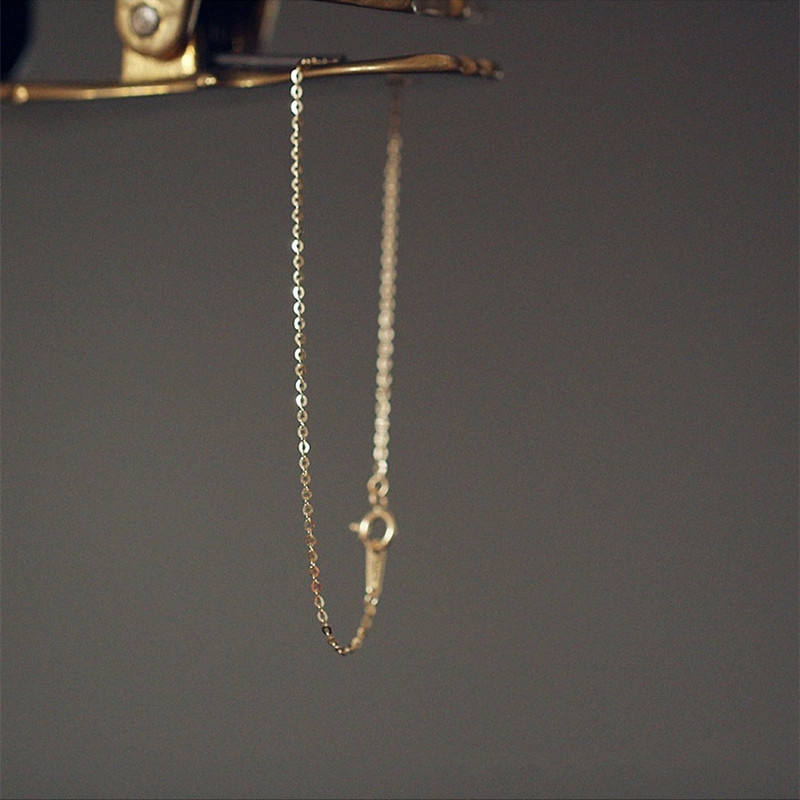 S925 Sterling Silver Plated 14K Gold Bracelet Bare Chain Simple All-match Women's Instagram Basic Niche Design Slim Bracelet