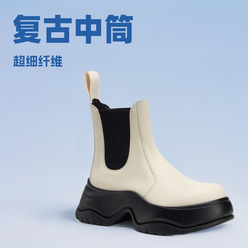 2026 Spring/Autumn New Collection: Women's High-Heeled Platform Chelsea Boots, British Style, Suitable for Petite Women, Outdoor Motorcycle Boots 2026 Spring/Autumn New Collection: Women's High-Heeled Platform Chelsea Boots, British Style, Suitable for Petite Women, Outdoor Motorcycle Boots
