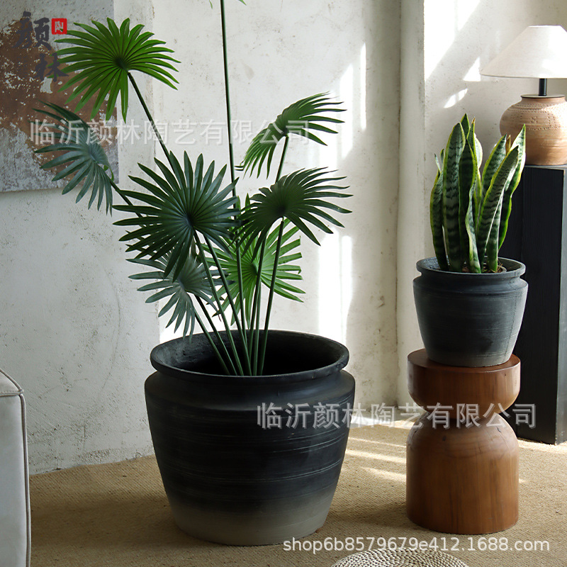 Gran calibre de maceta de cemento jardín balcón plantación de árboles gran maceta casa centro comercial hotel gran maceta de decoración de plantas verdes