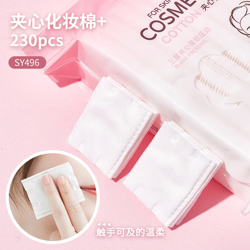 LMLTOP 230 piezas de algodón maquillaje de doble cara, salón de belleza, algodón maquillaje de doble cara, ojos y labios, almohadilla de algodón limpiador de maquillaje.