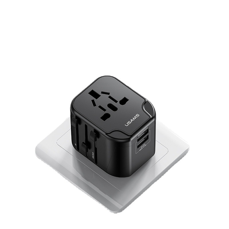 USAMS enchufe de viaje multifunción a enchufe de conversión global convertidor de enchufe de conversión USB cabeza de carga