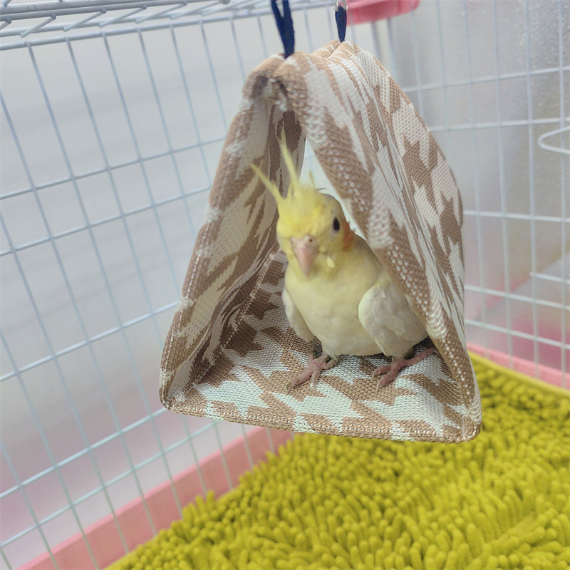 Triangle Bird Nest, Parrot and Myna Summer Bird Nest Small Pet Ice Silk Cotton Nest, Bird Cage Parrot Bird Supplies