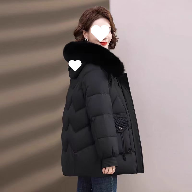 中年妈妈羽绒服女新款中长款中老年女装洋气宽松大码加厚保暖外套|undefined